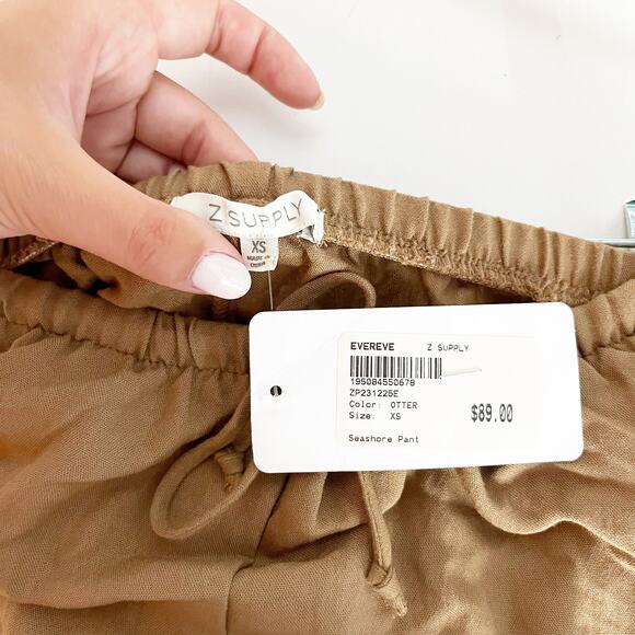Z Supply Seashore Wide Leg Pants Matching Ashley Cami Tank Otter Brown XS / S - Picture 3 of 10